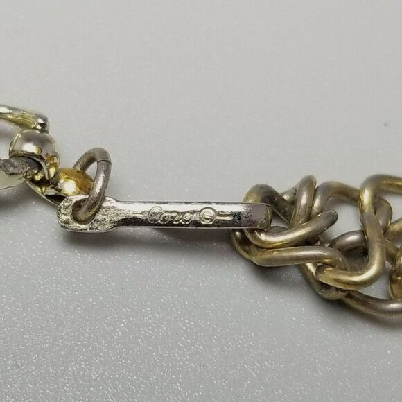 Vintage Coro Silver Tone Collar Necklace with Adjustable Hook Clasp, Signed - Picture 4 of 7